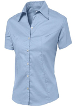BLUSA OXFORD CLASSIC MANGA CORTA 55% ALG 45% POLY