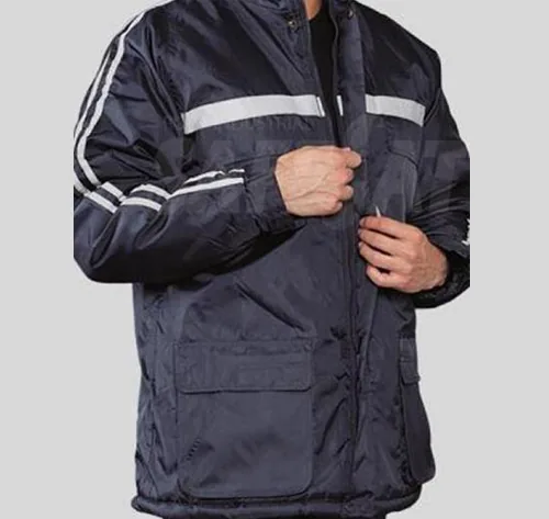Parka térmica azul con reflectante